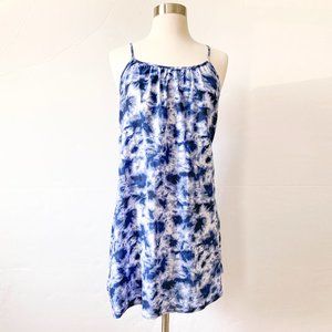 WEST LOOP Tie-Dye Sundress/Coverup, White/Blue, M